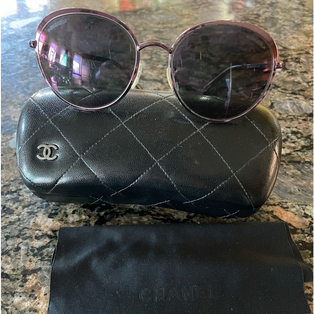 Chanel Sunglasses Purple/Pink Black Lens